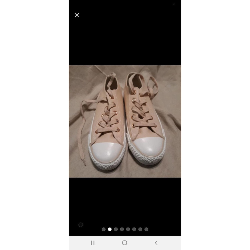 W6 AIRWALK Rose Pink Faux Leather Rubber Toe Sneakers